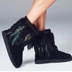Ugg ostrich feather crystal boots